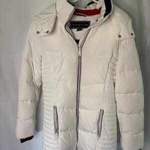 Tommy Hilfiger White Puff Jacket 100% Polyester-Size Small Women's